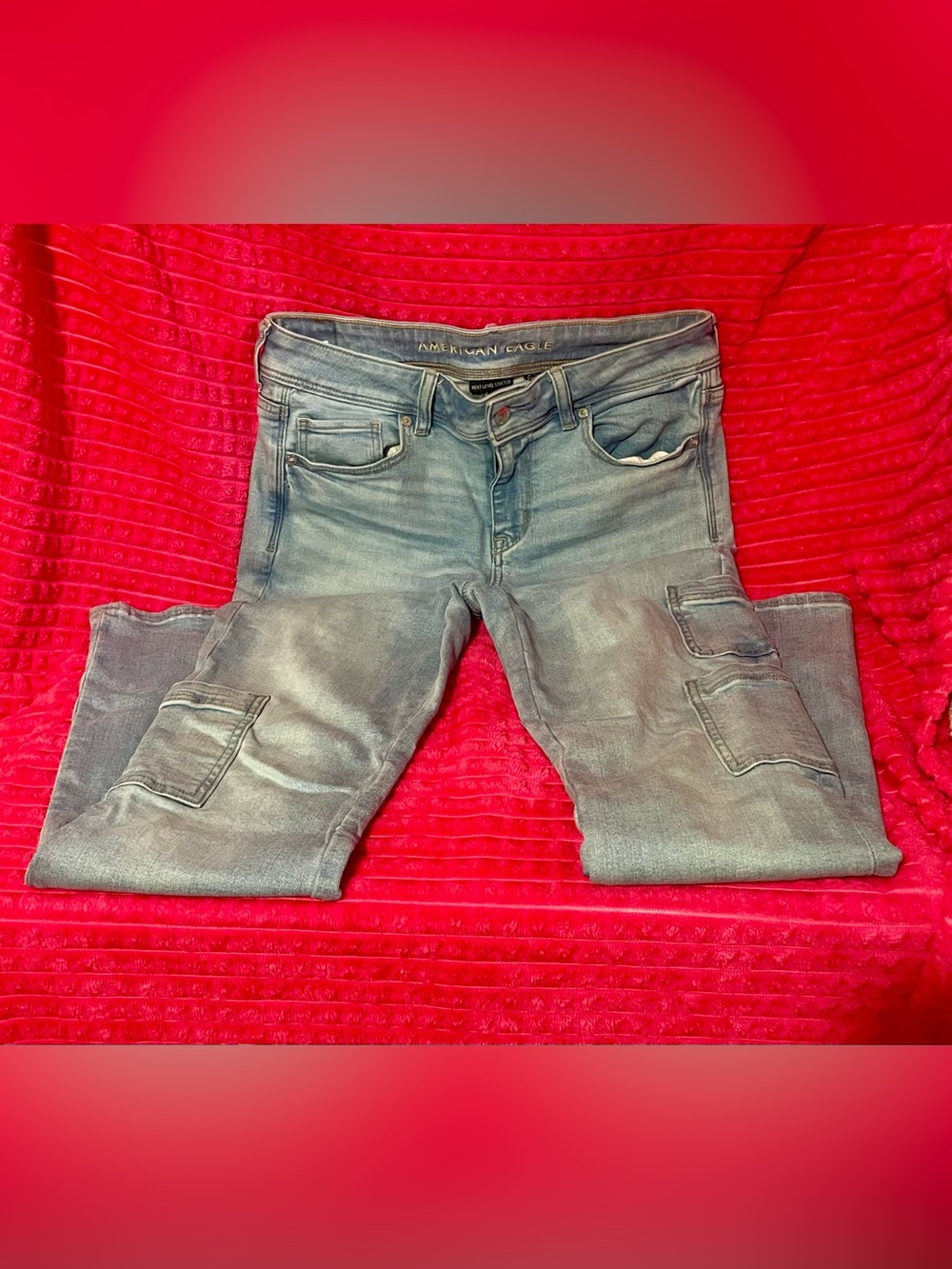 Adorable American Eagle Cargo Blue Jean Pants